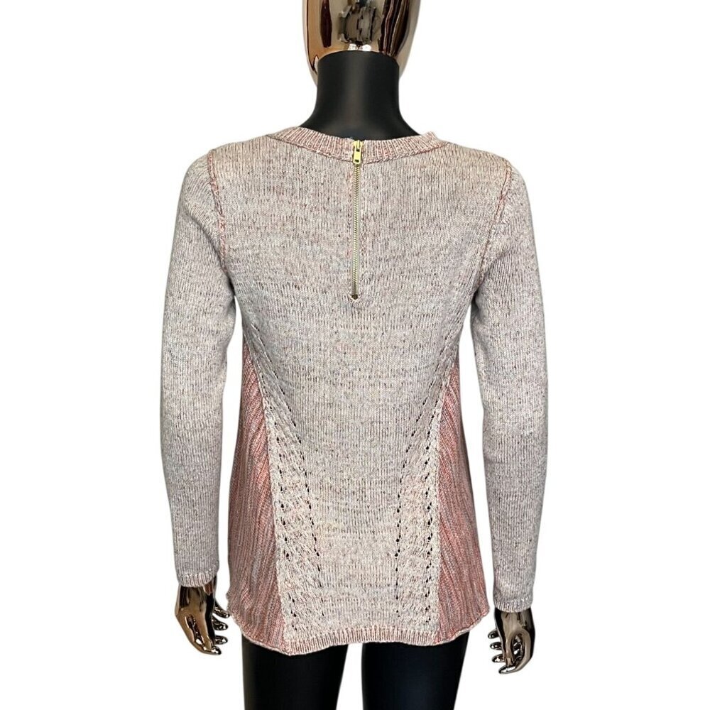 Moth by Anthropologie Anita Orange & Cream Knit Swing Sweater XS - Picture 3 of 7